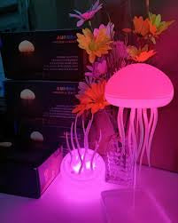 GlowGroove™ Jellyfish Night Light – RGB Voice Control LED Mood Lamp