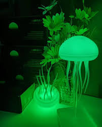 GlowGroove™ Jellyfish Night Light – RGB Voice Control LED Mood Lamp