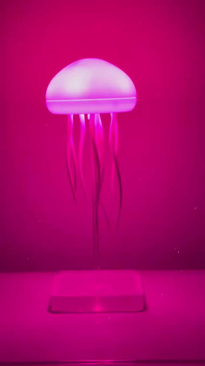 GlowGroove™ Jellyfish Night Light – RGB Voice Control LED Mood Lamp
