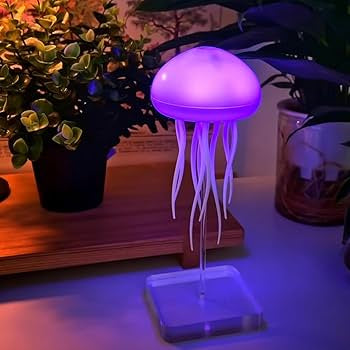GlowGroove™ Jellyfish Night Light – RGB Voice Control LED Mood Lamp