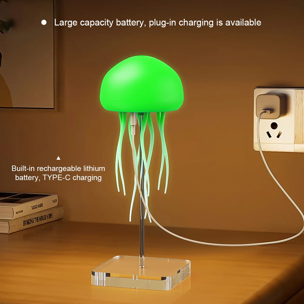 GlowGroove™ Jellyfish Night Light – RGB Voice Control LED Mood Lamp