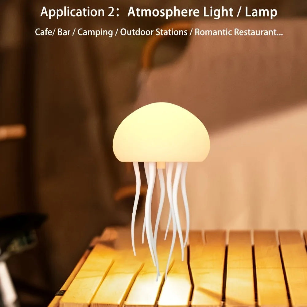 GlowGroove™ Jellyfish Night Light – RGB Voice Control LED Mood Lamp