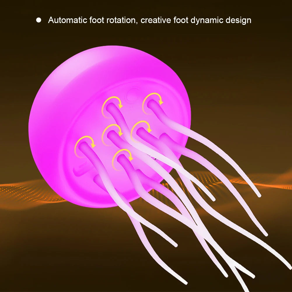 GlowGroove™ Jellyfish Night Light – RGB Voice Control LED Mood Lamp