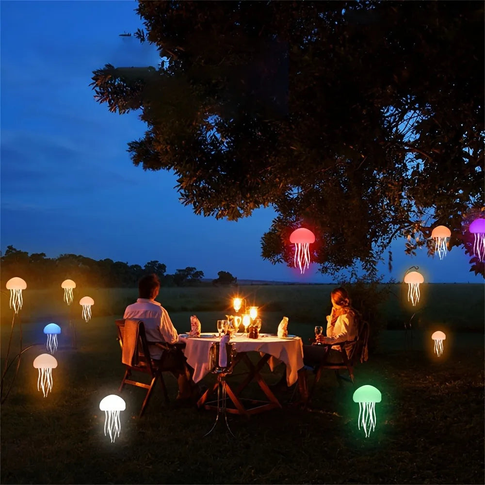 GlowGroove™ Jellyfish Night Light – RGB Voice Control LED Mood Lamp