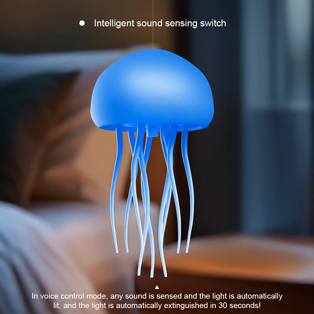 GlowGroove™ Jellyfish Night Light – RGB Voice Control LED Mood Lamp