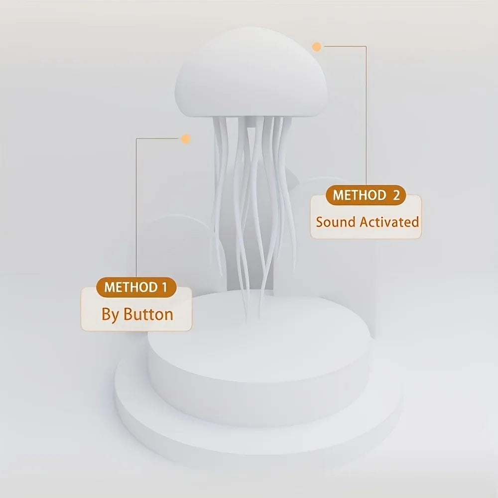 GlowGroove™ Jellyfish Night Light – RGB Voice Control LED Mood Lamp