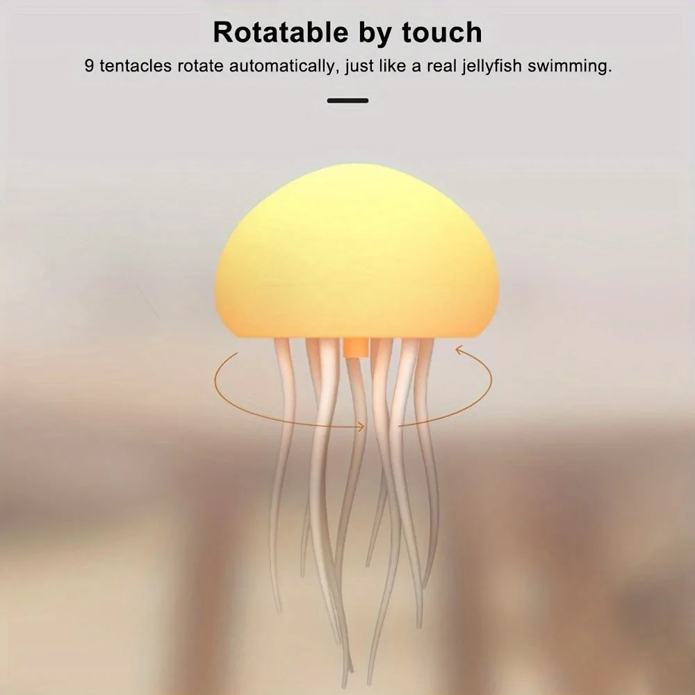 GlowGroove™ Jellyfish Night Light – RGB Voice Control LED Mood Lamp