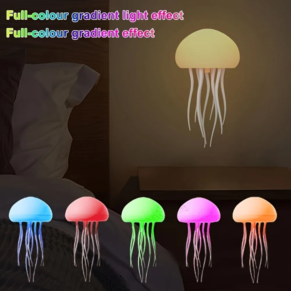 GlowGroove™ Jellyfish Night Light – RGB Voice Control LED Mood Lamp